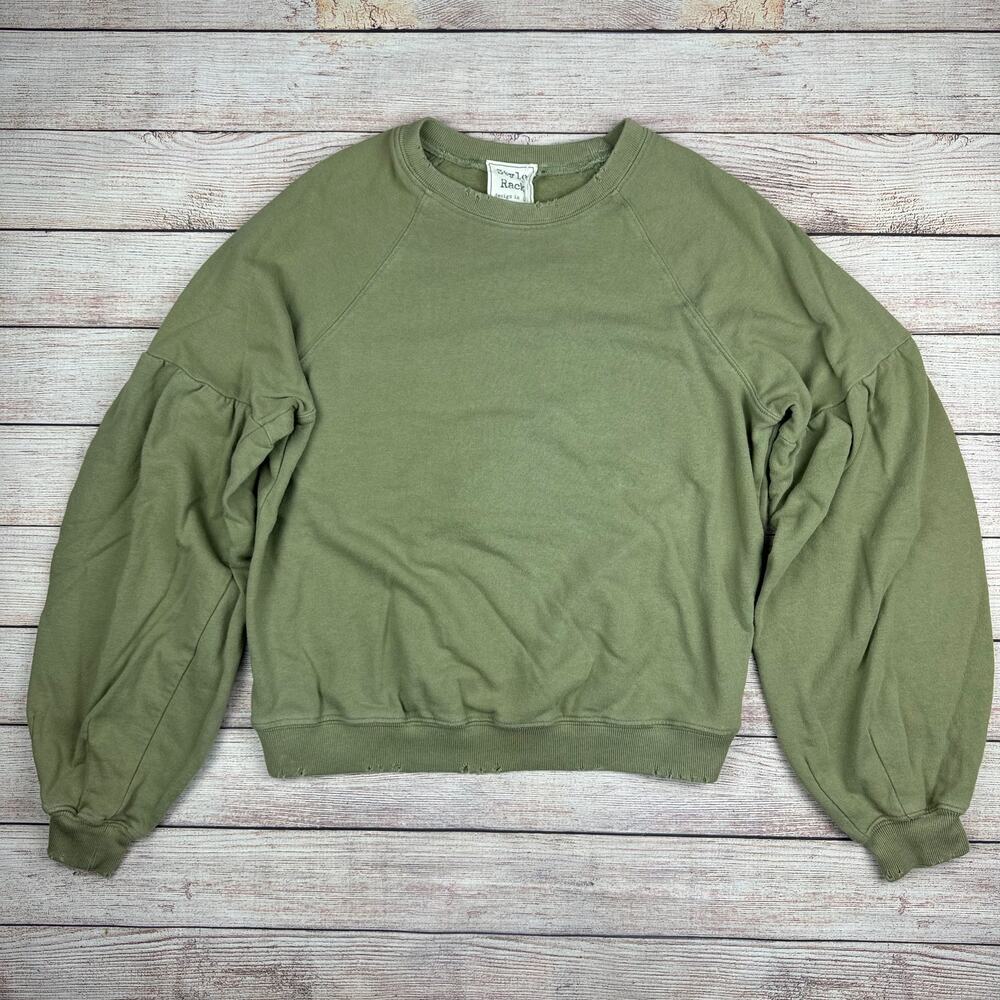 Style Rack Distressed Olive Green Sweatshirt